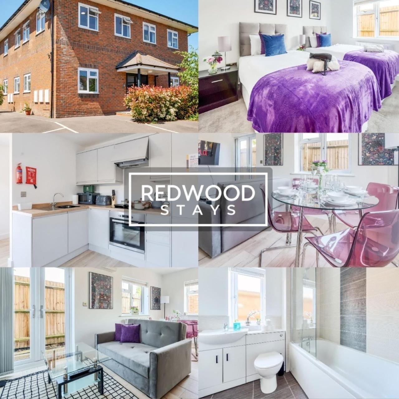 Modern Serviced Apartments For Contractors & Families With Free Parking, Wifi & Netflix By Redwood Stays Бейсінгсток Екстер'єр фото